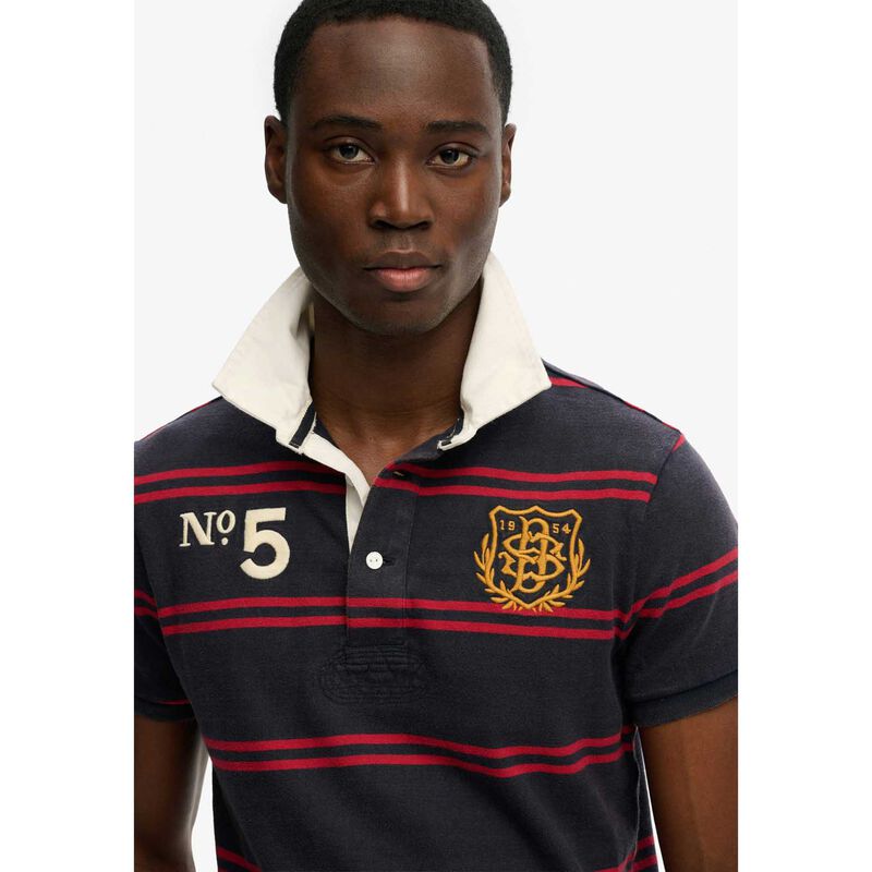 Superdry Double Emblem Jersey Short Sleeve Rugby image number 2